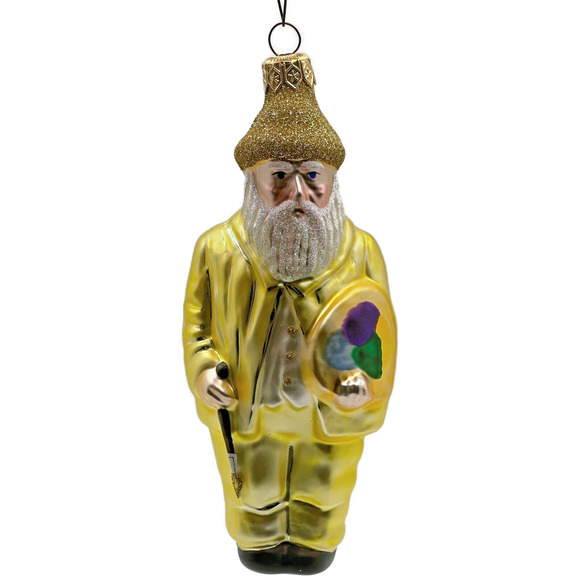 Patricia Breen M Claude Monet Yellow Artist Palette Christmas Tree Ornament AIC - Picture 1 of 12